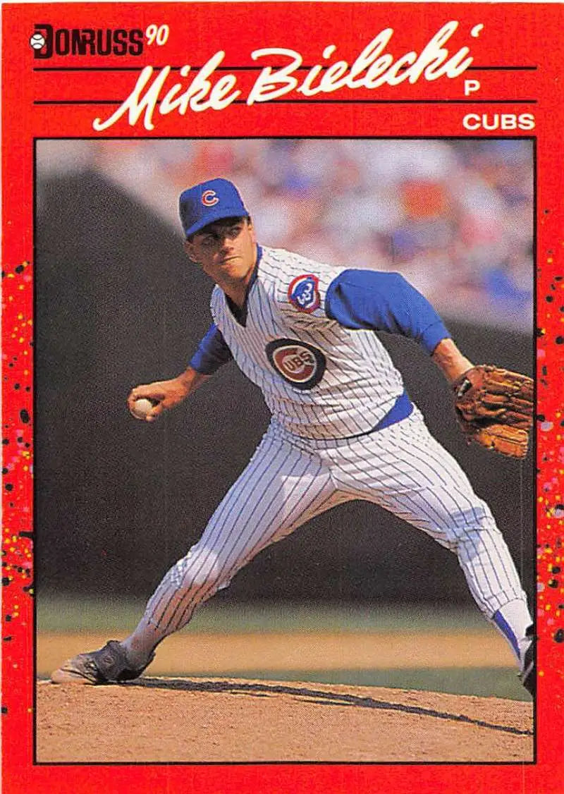 Red 1990 Donruss #373 Mike Bielecki Baseball Card for Chicago Cubs trading cards