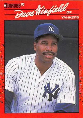 Dave Winfield baseball card from 1990 Donruss #551 featuring original gloss and Yankees