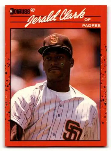 Jerald Clark San Diego Padres baseball card with original gloss 1990 Donruss #593