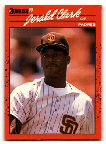 1990 Donruss #593 Jerald Clark San Diego Padres Baseball Card with original gloss