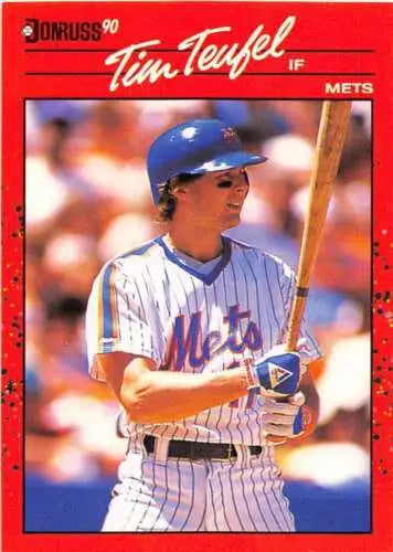 1990 Donruss #618 Tim Teufel NM-MT Mets baseball card with original gloss finish