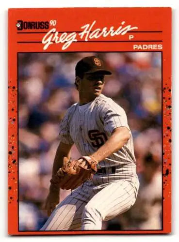 Greg Harris baseball card featuring original gloss from 1990 Donruss San Diego Padres