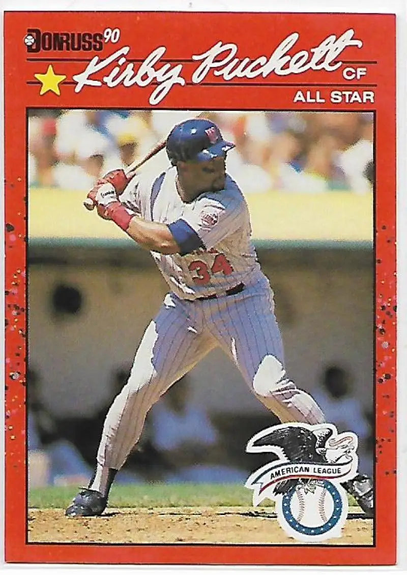 1990 Donruss #683b Kirby Puckett COR AS VG-EX Minnesota Twins player at bat card