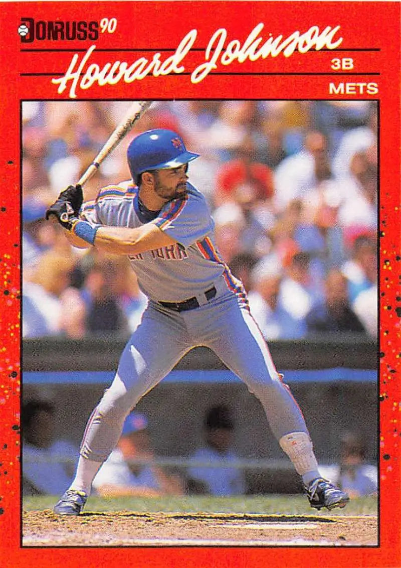 1990 Donruss #99 Howard Johnson Mets player baseball card in white uniform