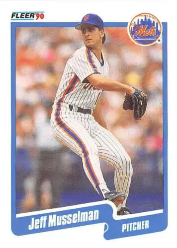 1990 Fleer #212 Jeff Musselman baseball card with original gloss, Mets collectible