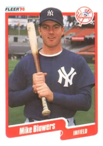 1990 Fleer #438 Mike Blowers NM-MT RC Rookie Yankees original gloss baseball card