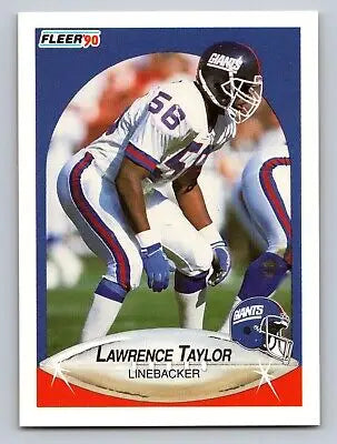 1990 Fleer #77 Lawrence Taylor football card for collectors of Lawrence Taylor trading