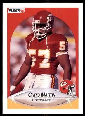 Chris Martin football card from 1990 Fleer, Kansas City Chiefs #205, text-align center