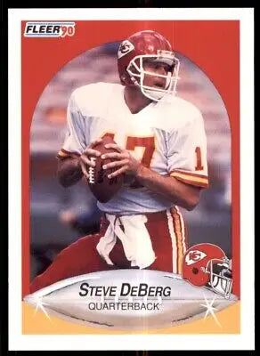 Steve DeBerg Kansas City Chiefs football card from 1990 Fleer, text-align center