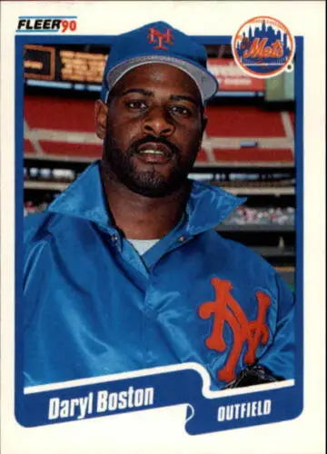 Daryl Boston 1990 Fleer Update baseball card with original gloss showcasing the Mets