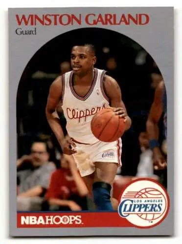 1990 Hoops #143 Winston Garland Los Angeles Clippers Basketball Card original gloss