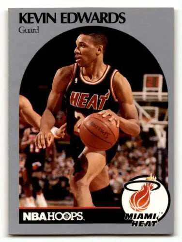 Kevin Edwards Miami Heat basketball card with original gloss from 1990 Hoops