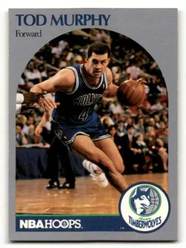 1990 Hoops #189 Tod Murphy Minnesota Timberwolves Basketball Card with original gloss