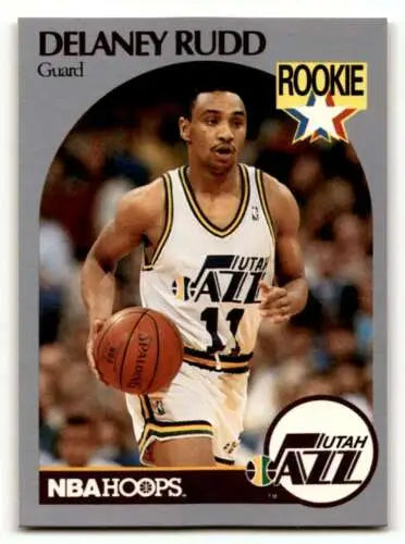 Delaney Rudd rookie basketball card for the Utah Jazz with original gloss finish