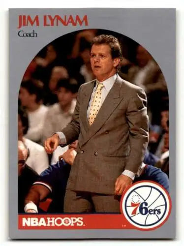 Original gloss Jim Lynam Philadelphia 76ers basketball card from 1990 Hoops