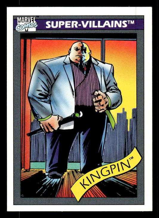 Kingpin Marvel Super-Villains trading card from 1990 Impel Marvel Universe #52