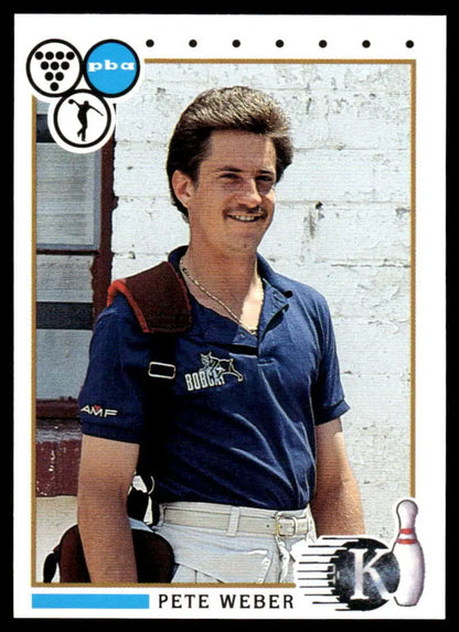 Professional bowler Pete Weber in navy polo featured on PBA Bowling Card