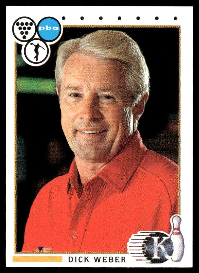 1990 Kingpins #27 Dick Weber NM-MT PBA Bowling Card with red polo shirt