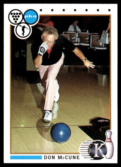 Bowler Don McCune in pink pants throws on a lane for PBA Bowling Card #93