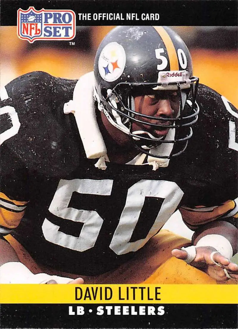 Pittsburgh Steelers Football Card featuring Linebacker David Little in black jersey 50