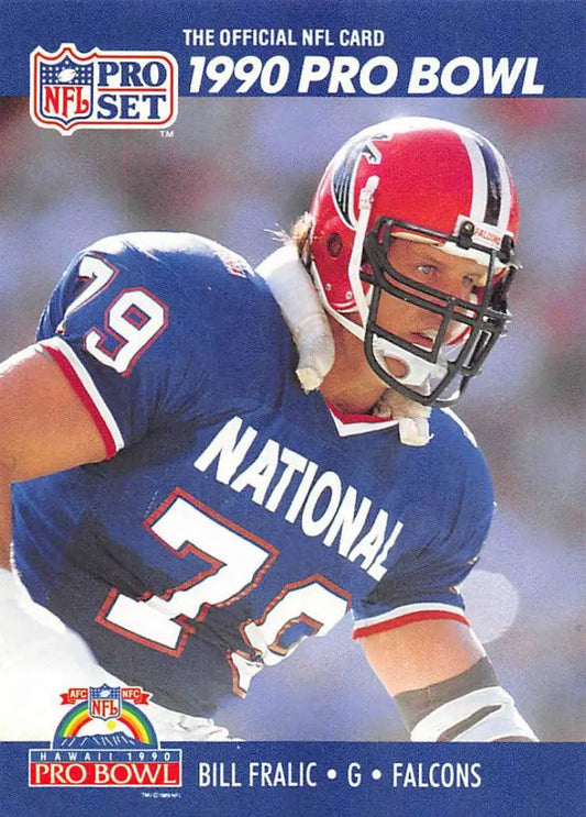 1990 Pro Set #389 Bill Fralic Atlanta Falcons Football Card in blue National Conference jersey