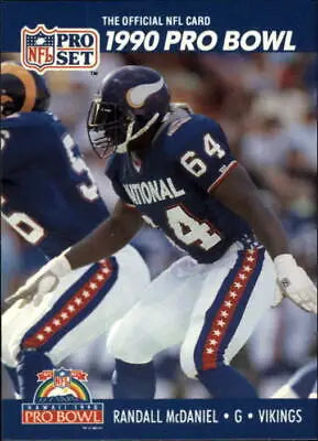 1990 Pro Set #403 Randall McDaniel Pro Bowl Minnesota Vikings NFL Football Card