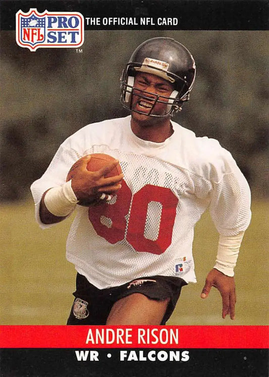 NFL Pro Set trading card of Andre Rison, Atlanta Falcons wide receiver number 80