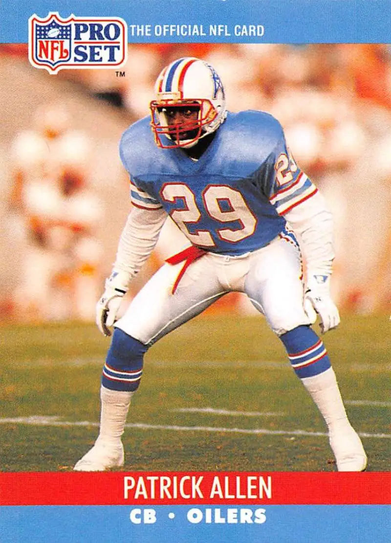 NFL Pro Set trading card of Patrick Allen in Houston Oilers uniform