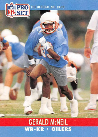 NFL Pro Set trading card of Gerald McNeil running with the football for Houston Oilers