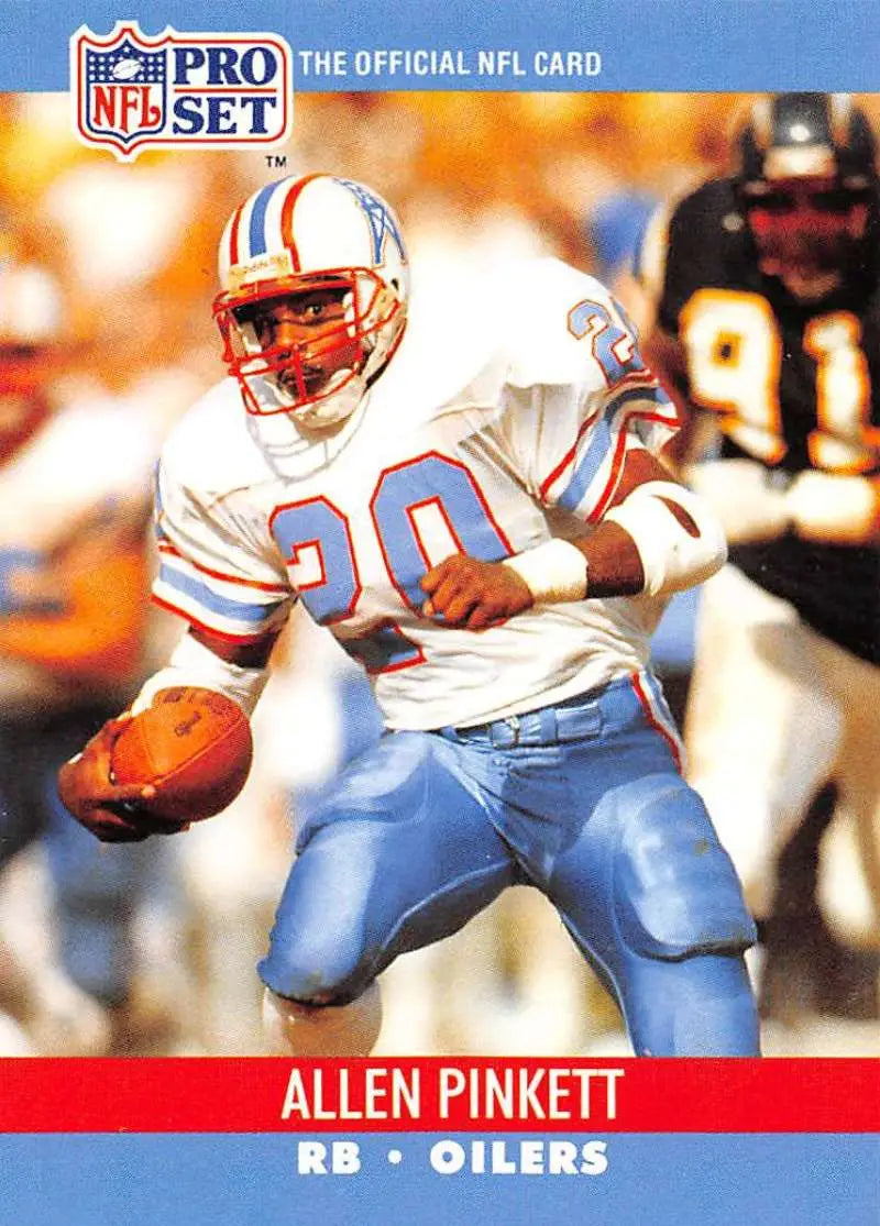 NFL Pro Set trading card of Allen Pinkett in Houston Oilers uniform