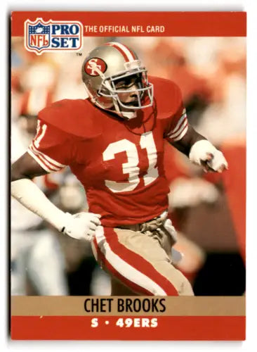 Chet Brooks 1990 Pro Set football card with original gloss in EX/NM condition