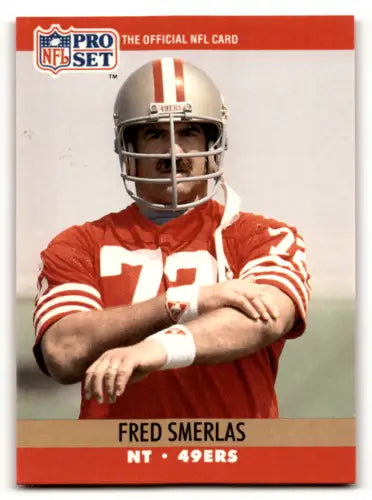 Fred Smerlas 1990 Pro Set football card in original gloss, Near Mint condition