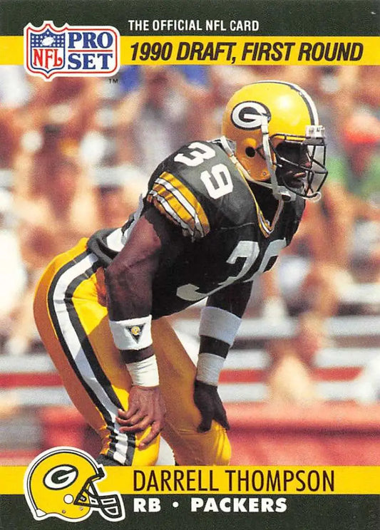 Darrell Thompson Green Bay Packers rookie card in dark uniform with number 35