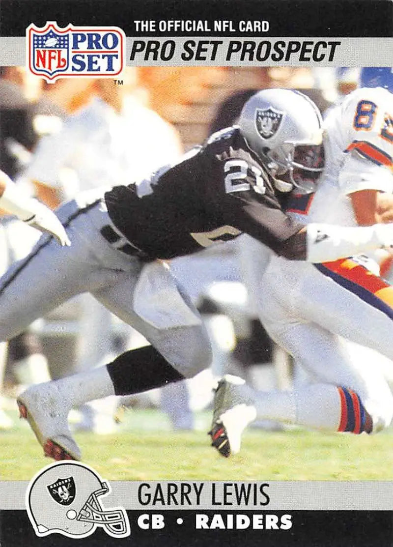 Garry Lewis rushing on 1990 Pro Set #752 Los Angeles Raiders football card in uniform