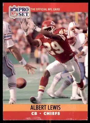 1990 Pro Set Albert Lewis Kansas City Chiefs #350 Football Trading Card Display