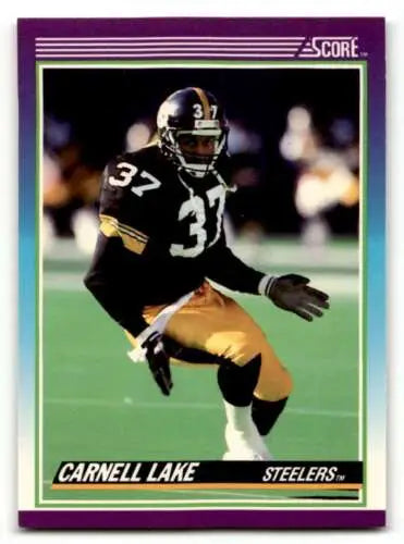 1990 Score #111 Carnell Lake Pittsburgh Steelers Football Card with original gloss