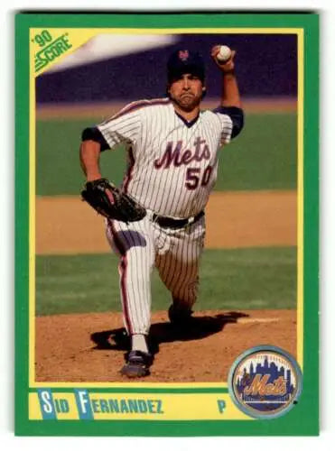 1990 Score #18 Sid Fernandez New York Mets Baseball Card with original gloss finish