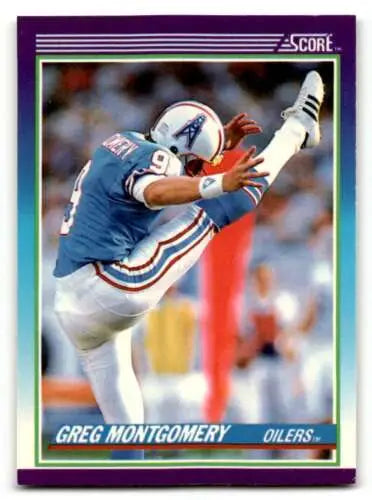 Greg Montgomery Houston football card from 1990 Score with original gloss features