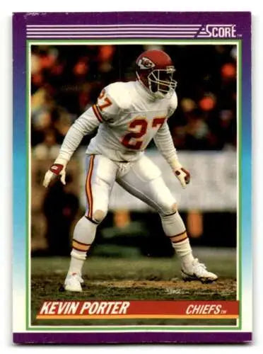 Original gloss Kevin Porter Kansas City Chiefs football card from 1990 Score #194