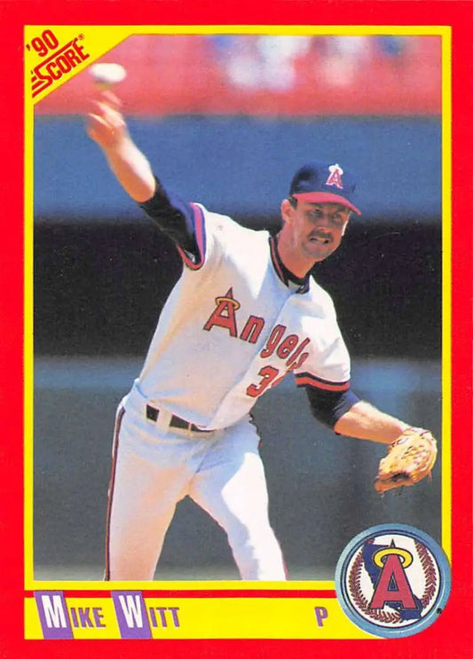 Mike Witt California Angels pitcher baseball card in white uniform with red trim