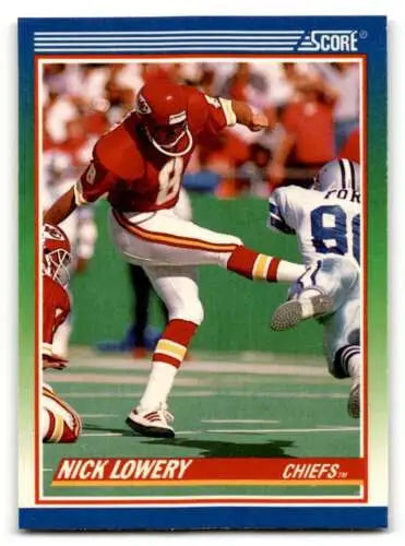 1990 Score #372 Nick Lowery Kansas City Chiefs football card original gloss condition