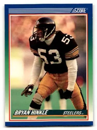 Original gloss 1990 Score #396 Bryan Hinkle Pittsburgh Steelers football card