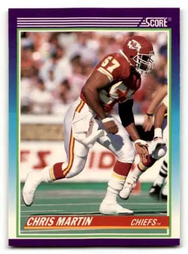 1990 Score #447 Chris Martin Kansas City Chiefs Football Card with original gloss