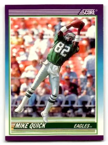 Mike Quick Philadelphia Eagles football card with original gloss from 1990 Score