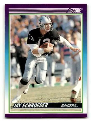 1990 Score #475 Jay Schroeder Los Angeles Raiders Football Card with original gloss