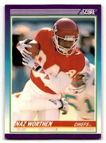 1990 Score #476 Naz Worthen Kansas City Chiefs Football Card with original gloss