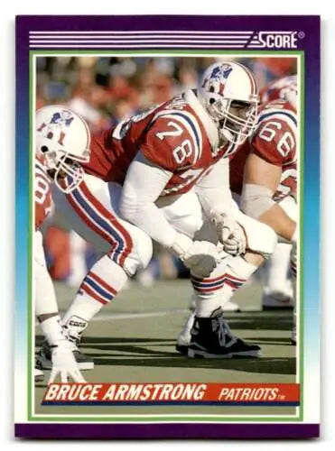 1990 Score #485 Bruce Armstrong New England Patriots Football Card with original gloss