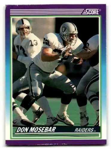 Don Mosebar Raiders football card featuring original gloss from 1990 Score #530