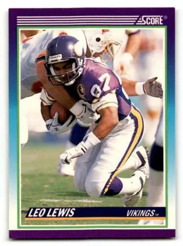 Leo Lewis Minnesota Vikings football card with original gloss from 1990 Score