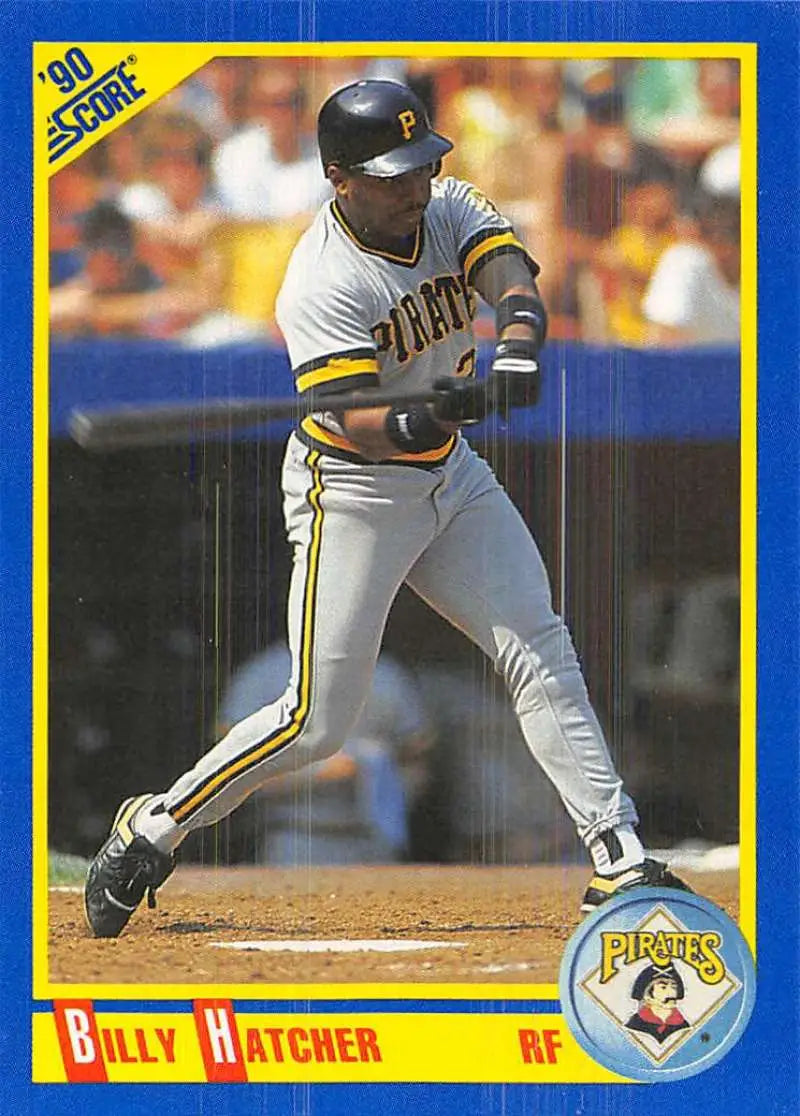 1990 Score Billy Hatcher Baseball Card in batting stance, Pittsburgh Pirates player